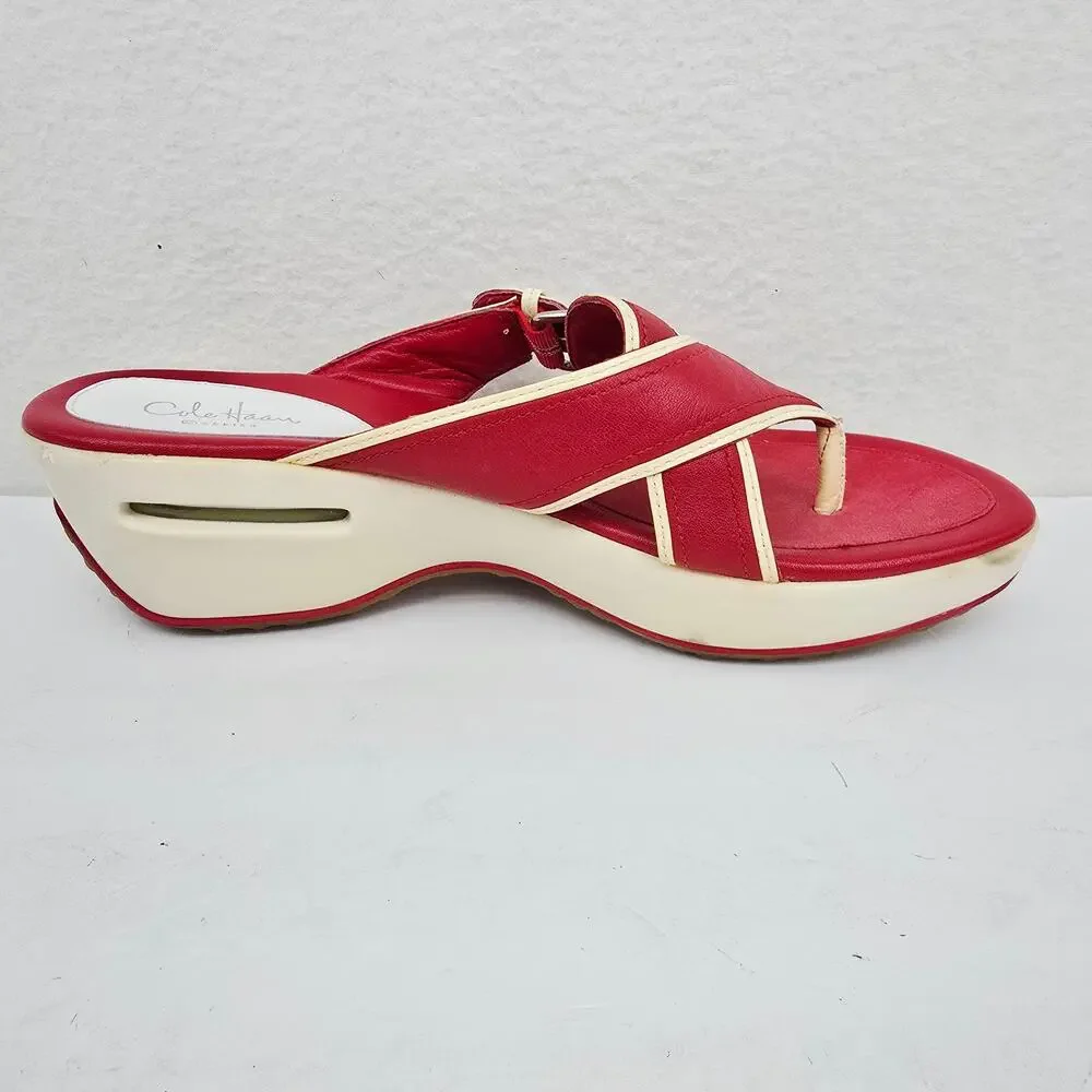 Cole Haan Criss-Cross Heeled Sandals Red 9